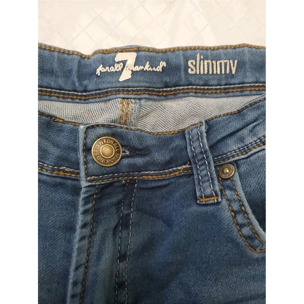 7 For All Mankind Jeans Mens 16 Blue Slimmy Slim Straight Stretch Denim 5-Pocket